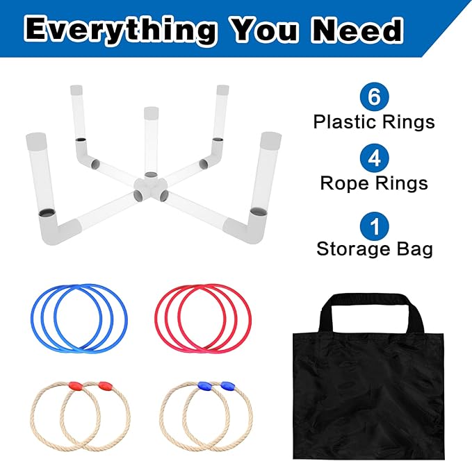 MOLACHI Ring Toss Games for Adults and Kids, Yard Games, Outdoor Indoor Games - Image 5