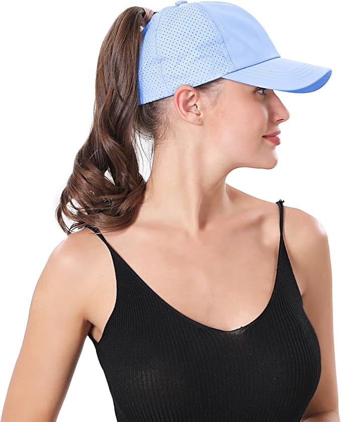 ZTL Women's High Ponytail Baseball Cap Performance Running Hat Quick Dry Mesh Sports Cap Unstructured Dad Trucker Hats