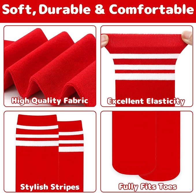 Olreco 1 Pack Toddler Kids Youth Soccer Socks Girls Boys Baseball Socks Youth Knee High Softball Football Accessories Cotton