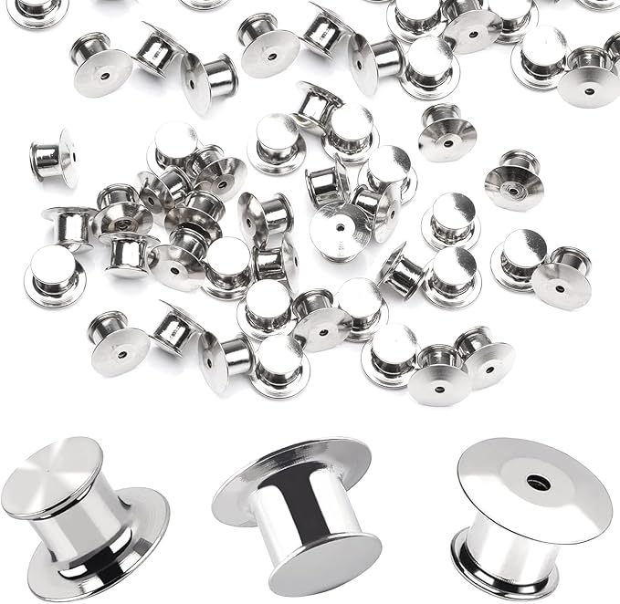100 Pieces Metal Pin Backs Locking Pin Keepers Locking Clasp by DECYOOL