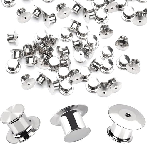 100 Pieces Metal Pin Backs Locking Pin Keepers Locking Clasp by DECYOOL