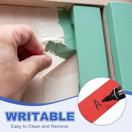 MECCANIXITY Masking Tape 0.5 Inch x 21 Yard Painter's Tape Red Paint Tapes - Image 4