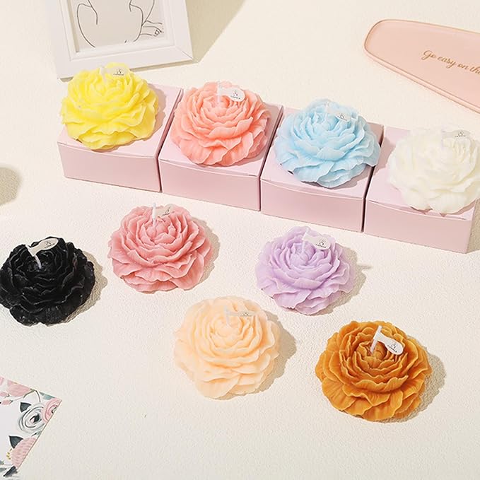 2Pcs Peony Silicone Candle Flower Wax Mold Silicone - Image 6