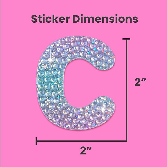 StickerBeans® Rhinestone Alphabet Letter Sticker C - Image 4