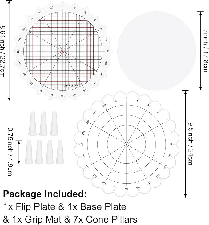 CYFUN DESIGN 9.5inch/24cm Rotating Stamping Platform Stamp & Spin Tool - Image 3