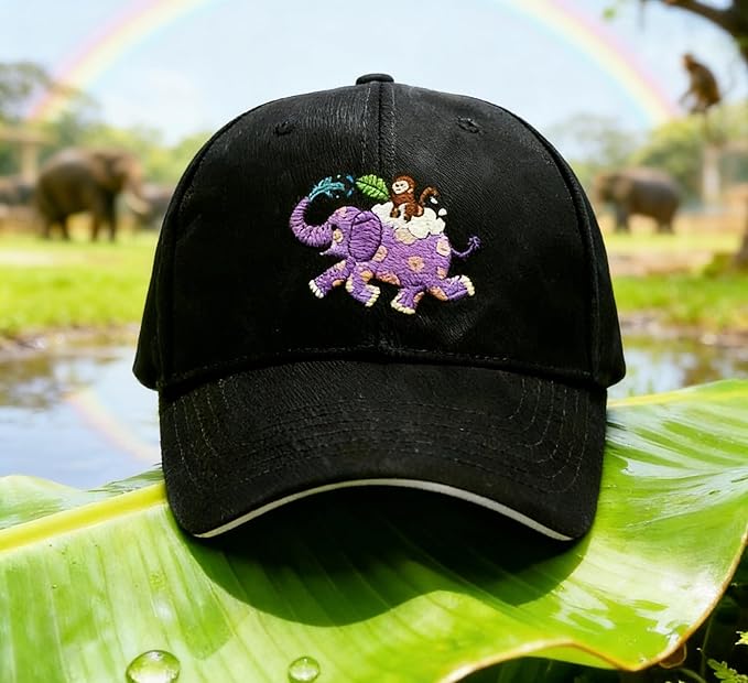 Embroidered Baseball Cap for Men Women, Breathable Cotton Adjustable Hat, Various Patterns for Casual Daily Outfits
