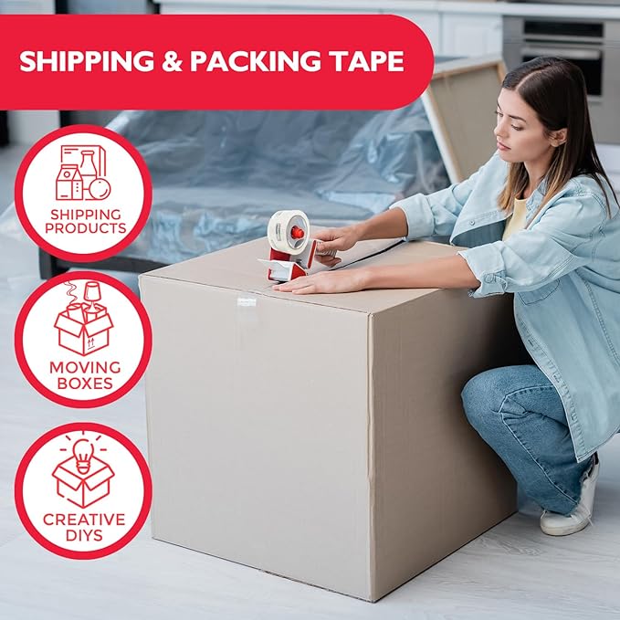 Master Lock Heavy Duty Packing Tape, 2 in x 55 yd, 2.7 Mil Thick Strong - Image 3