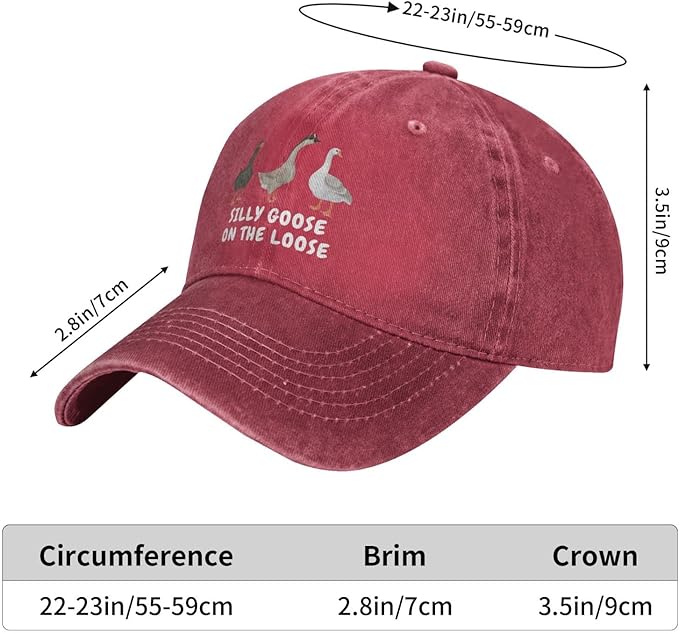 Funny Goose Hat Silly Goose On The Loose Hat Men Baseball Hats Funny Cap