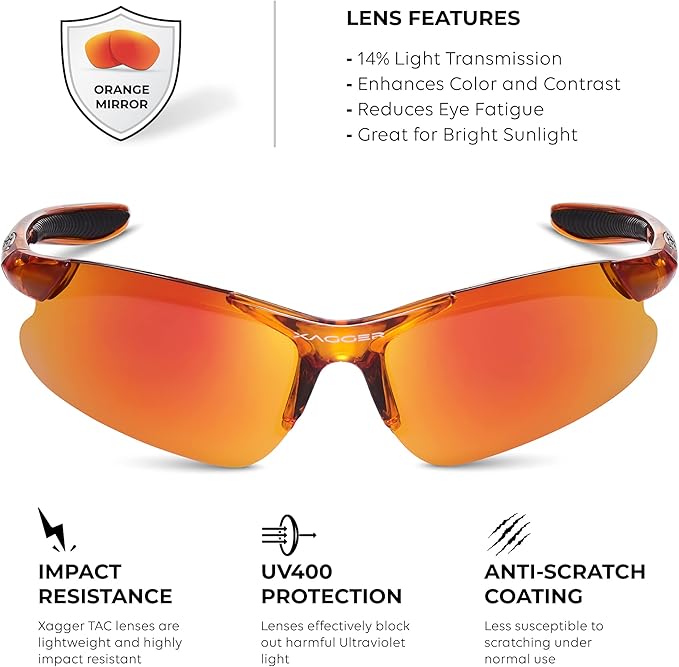 Xagger Kids Youth Polarized Sports Sunglasses for Boys Girls Baseball Softball Glasses TR90 Frame