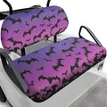 Yewatlles Purple Retro Halloween Bats Golf Cart Seat Cover Set Fashion Printed for Club Car Small Breathable Bench Seat Covers, Washable Polyester Cloth Without Logo