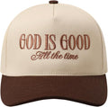 MIRMARU Two-Tone Vintage Canvas Trucker Hats for Men & Women, Adjustable Size Baseball Caps with Trendy Embroidered Design