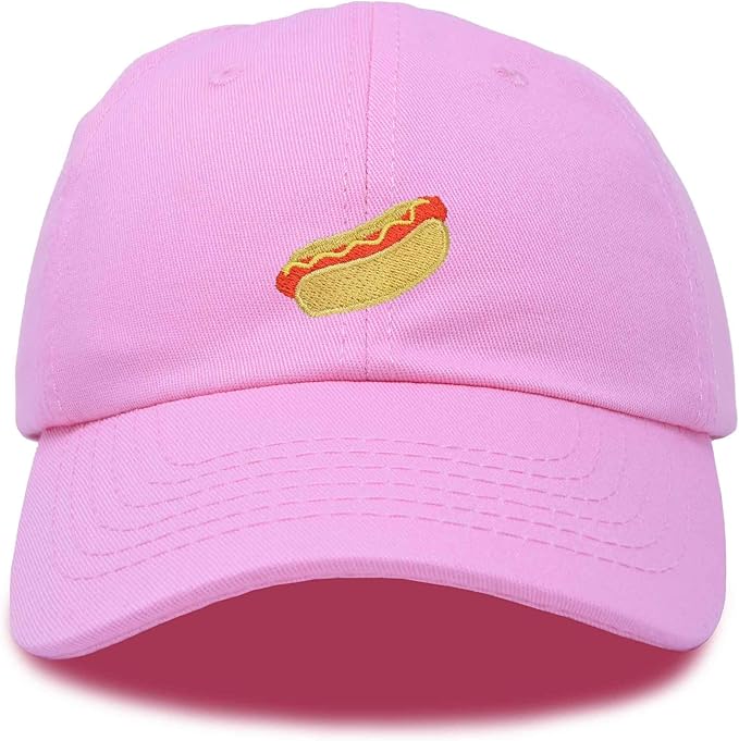 DALIX Hot Dog Hat Embroidered Mens Womens Baseball Cap
