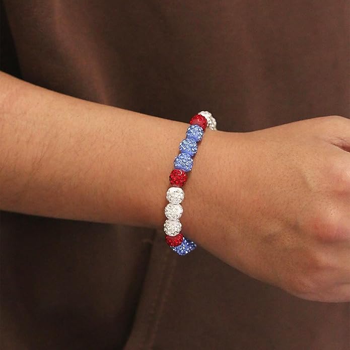 Baseball Bracelet for Women Men Baseball Mom Accessories Essentials Stuff Sparking Bead Bracelet Jewelry Baseballs Sport Fan Bracelet for Sports Game Team