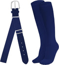 Dxhycc Youth Baseball Socks and Belt Combo Set Softball Baseball Socks and Elastic Waist Belt for Youth Boys Girls