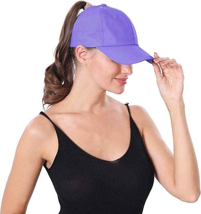 ZTL Women's High Ponytail Baseball Cap Performance Running Hat Quick Dry Mesh Sports Cap Unstructured Dad Trucker Hats