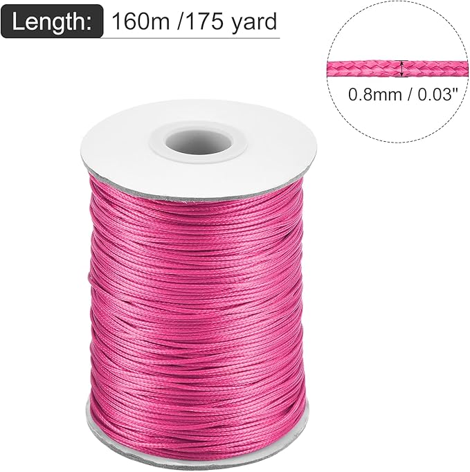 MECCANIXITY Waxed Cord 0.8mm Waxed Polyester Cord 175 Yard Wax String - Image 2