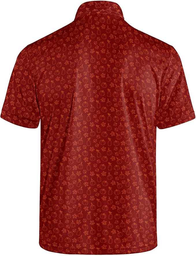 Golf Polo Shirts for Men Funny Print Short Sleeve Golf Shirts Performance Golf Polos