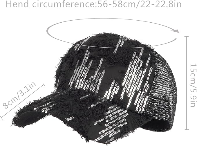 Hoce Fashion Rhinestone Denim Baseball Cap Studded Bling Hat for Women