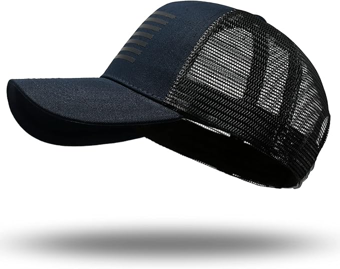American Flag Trucker Hat - Snapback Hat, Baseball Cap for Men Women - Breathable Mesh Side, Adjustable Fit - for Casual Wear