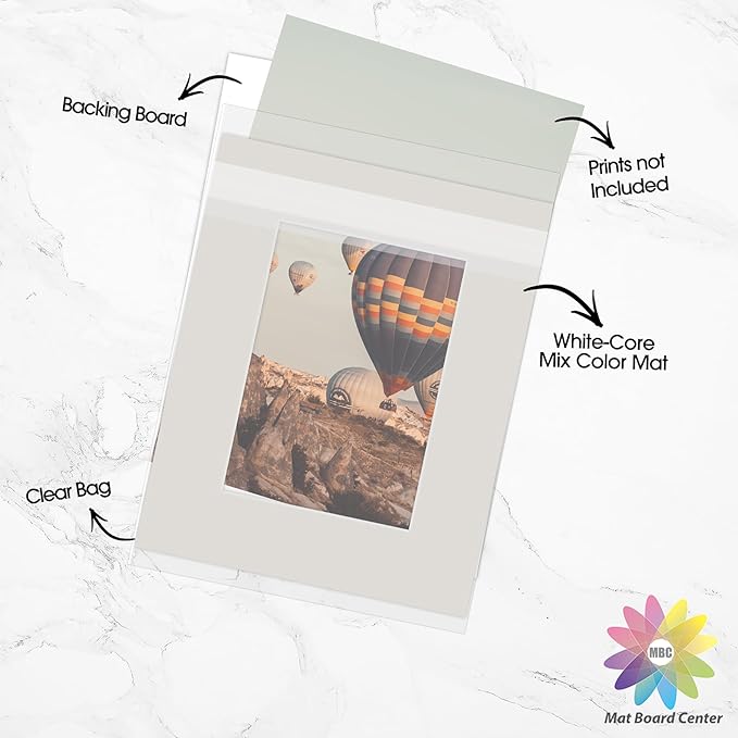 Mat Board Center, 8x10 for 5x7 Mix Color Picture Mat Sets - Image 5