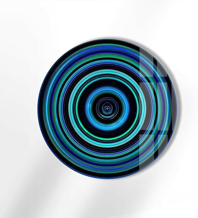 My Photostation.com 24'' Diameter Blue and Green Round Glass Wall Art Tempered - Image 2