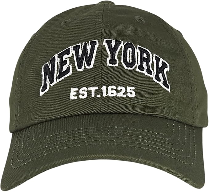 Elidan NY Dad Hat New York EST.1625 Cotton Cap, Adjust Buckle Strap, Unstructured Low-Profile NY Baseball Cap for Men & Women