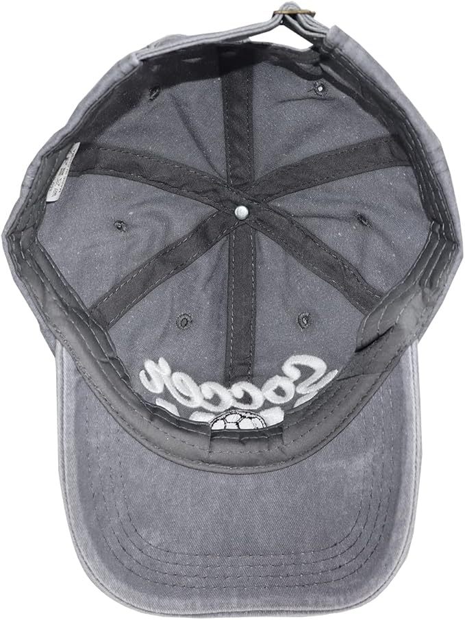 Distressed Soccer Mom Baseball Cap for Women, Adjustable Washed Embroidered Sun Hat for Mama