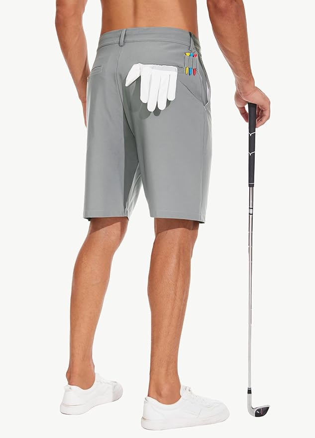 JWM Mens 7"/9" Stretch Golf Shorts - Lightweight Hybrid Casual Dress Work Flat Front Shorts with 5 Pockets Quick Dry UPF50