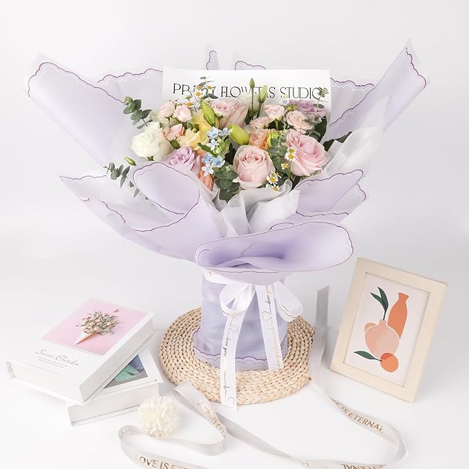 FUHITIM 20 Sheets Flower Wrapping Paper - Image 5