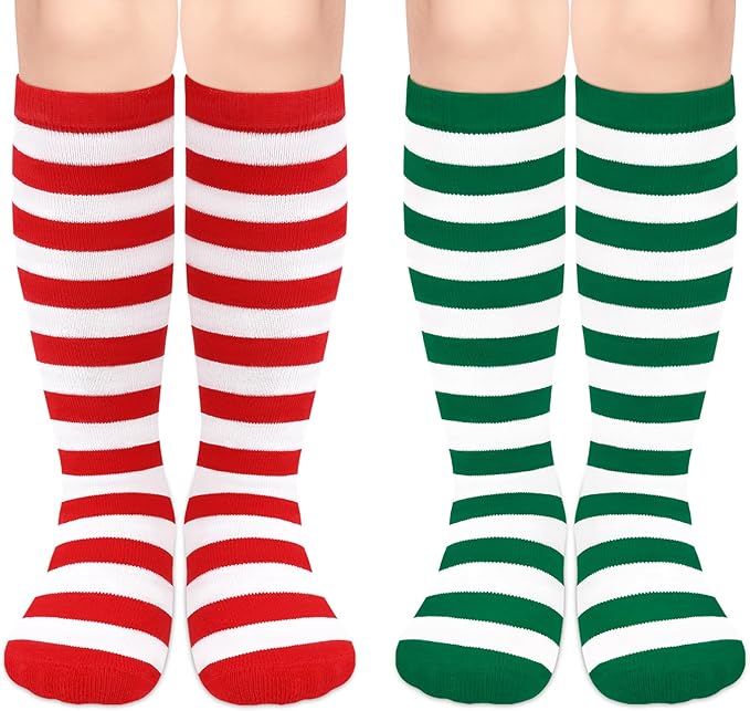 Sarfel Kids Soccer Socks Toddler Soccer Socks Girls Boys Soccer Socks Kids Tube Socks with Stripes Toddler Knee High Socks