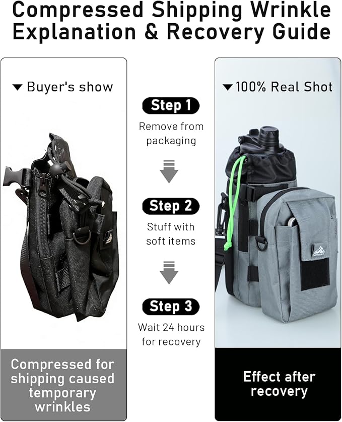 Nefeeko Magnetic Gym Bag, Water Bottle Holder with Phone Pouch, Adjustable Sling Strap, Detachable 2-in-1 Design, Gym Accessories for Men and Women, Water Bottle Bag for Fitness, Sports, Travel