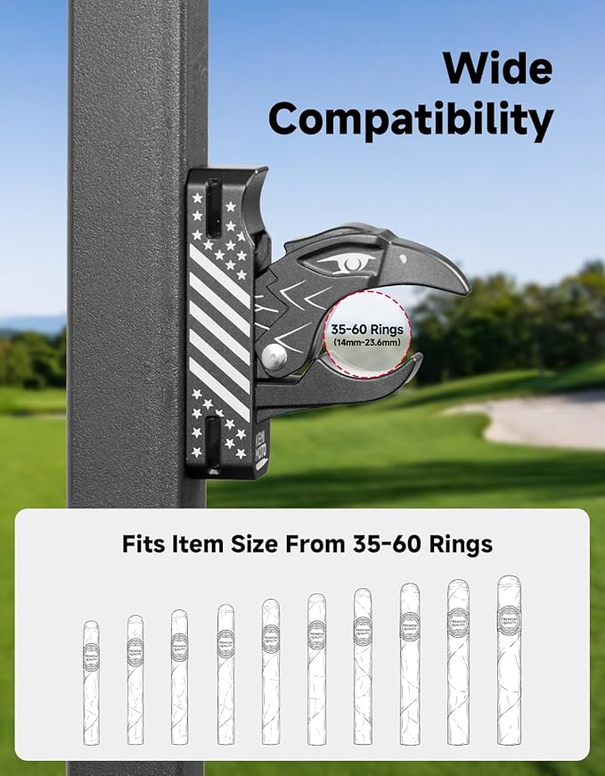 KEMIMOTO Magnetic Holder for Golf Cart, Universal Fit for 35-60 Ring, Powerful Magnetic Hold, Stylish Design, Black