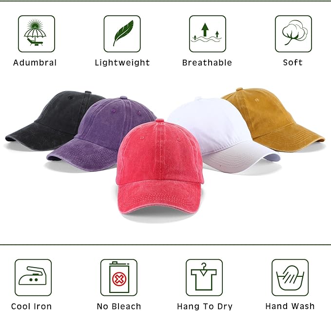 Yahenda 30 Pack Vintage Baseball Cap Washed Denim Distressed Bulk Adjustable Cotton Dad Hat Golf Hats for Women Men