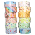 Candy Color Washi Tape Set 12 Rolls Bronzing Decorative Holiday Arts and Craft by Esweny