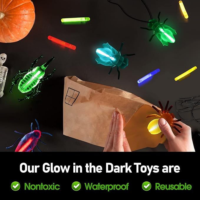 Glow Critters for Halloween Party Favor, Glow in The Dark Toys Set for Kids - Image 5