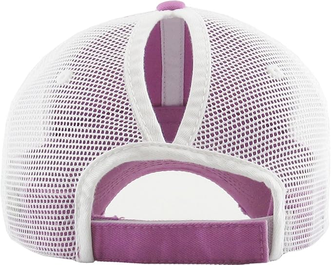 Classic Plain Ponytail Messy High Bun Headwear Adjustable Cotton Trucker Mesh Glitter Hat Baseball Cap