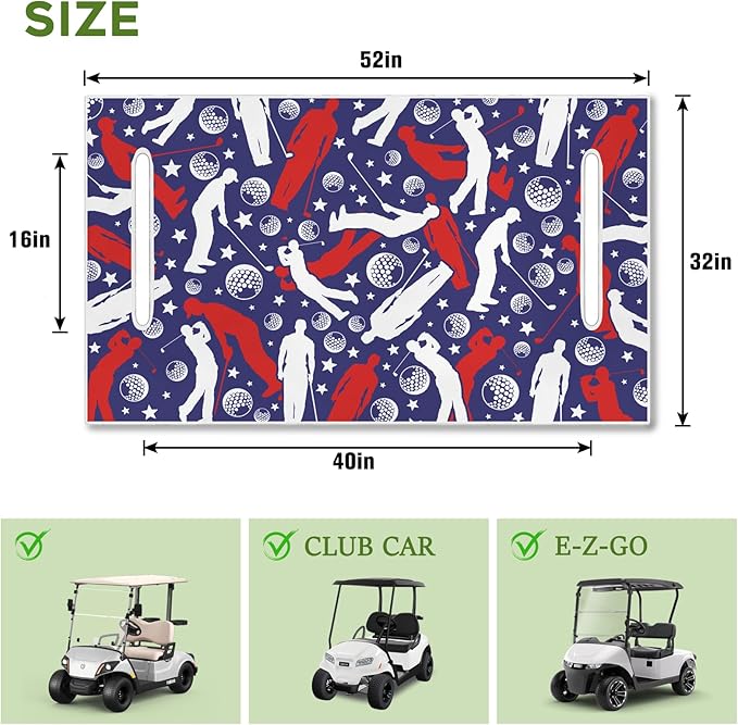 Golf Cart Seat Covers Club Car Golf Cart Accessories for Men Women Golf Carts Seat Towel Blanket 2-Seat Golf Cart Decorations