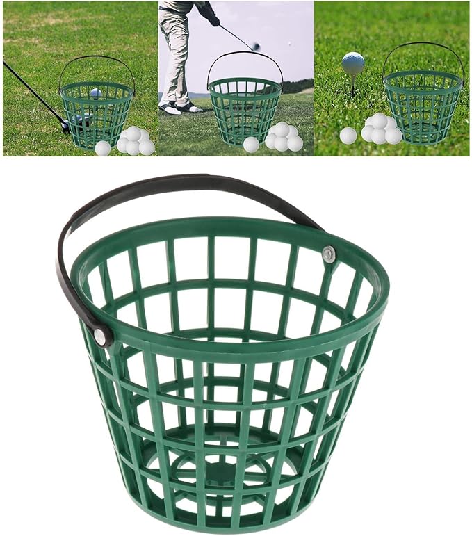 SM SunniMix Unbreakable Golf Ball Basket, Golfball Container with Handle Ball Holder Contains 25/50/100 Balls Range Accessories