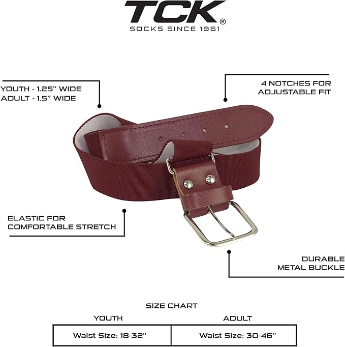 TCK Softball Baseball Belt Youth and Adult Sizes