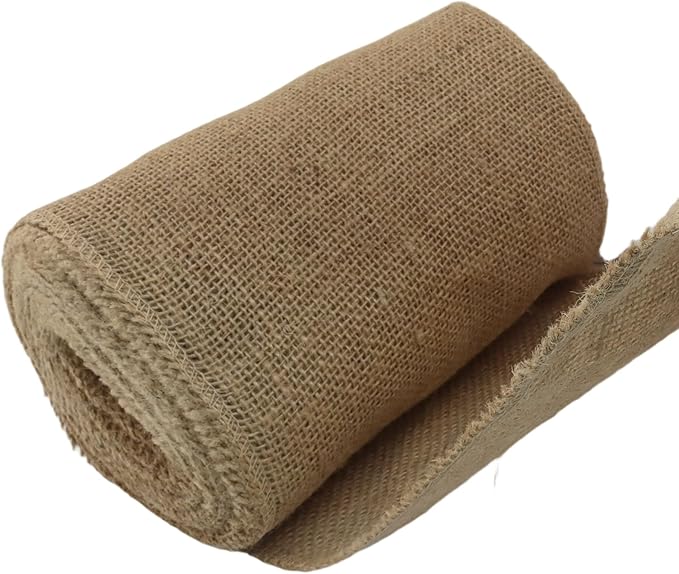 8" Wide Natural Burlap Fabric Roll - Image 6