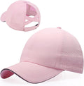Little Girls Reflective Baseball Cap Criss Cross Ponytail Hat Kids Quick Dry Mesh Summer Sports Hat for Toddler Ages 3-8