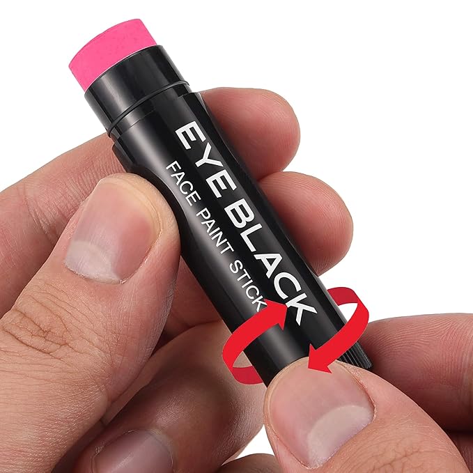 HOT PINK EYE BLACK STICK, Anti-Glare Eyeblack For Baseball Football Softball Lacrosse Hockey, Sweat-Proof Eye Black Grease Paint, Smooth & Long Lasting, Rich Full Coverage Color