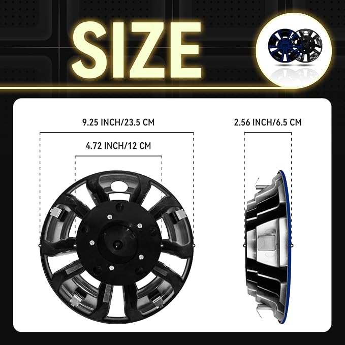 Golf Cart SS Wheel Covers Hub Caps for EZGO Club Car Yamaha, 8 inch Golf Cart Hub Caps, Set of 4 Wheel Covers