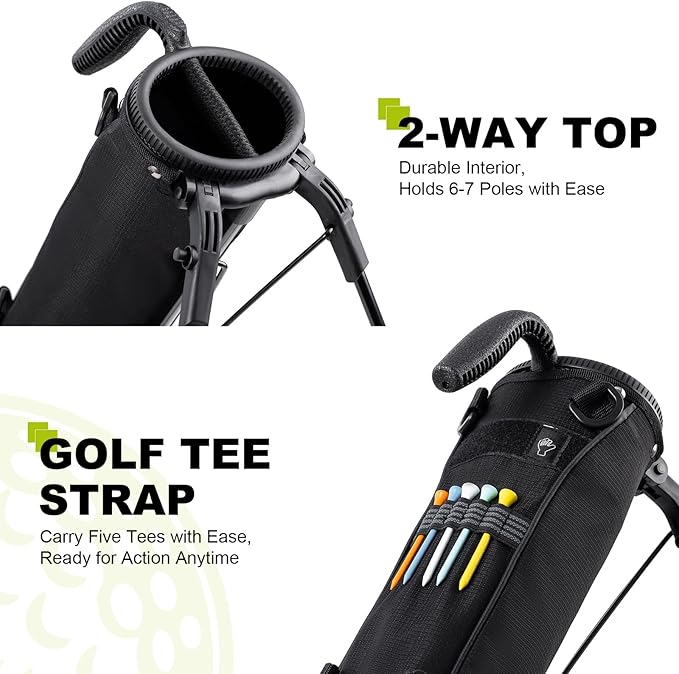 UNIHIMAL Golf Lightweight Stand Carry Bag– Easy to Carry and Durable Pitch n Putt Golf Bag for The Driving Range, Par 3 and Executive Courses–31.5 inches Tall