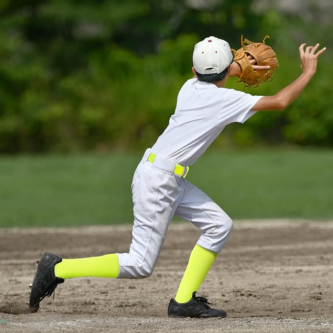 Haysandy Baseball or Softball Sock and Belt Combo Set 3 Football Baseball Socks with Softball Belt for Youth Boys Kids