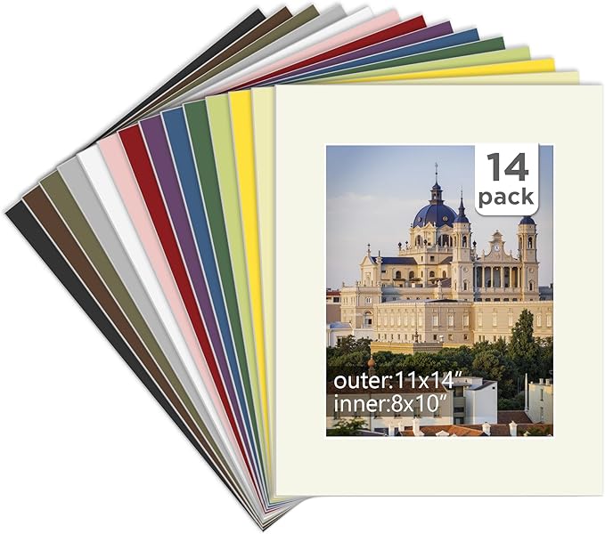Egofine 14 Packs Picture Frame Mats, 11x14 Picture Mats by Egofine
