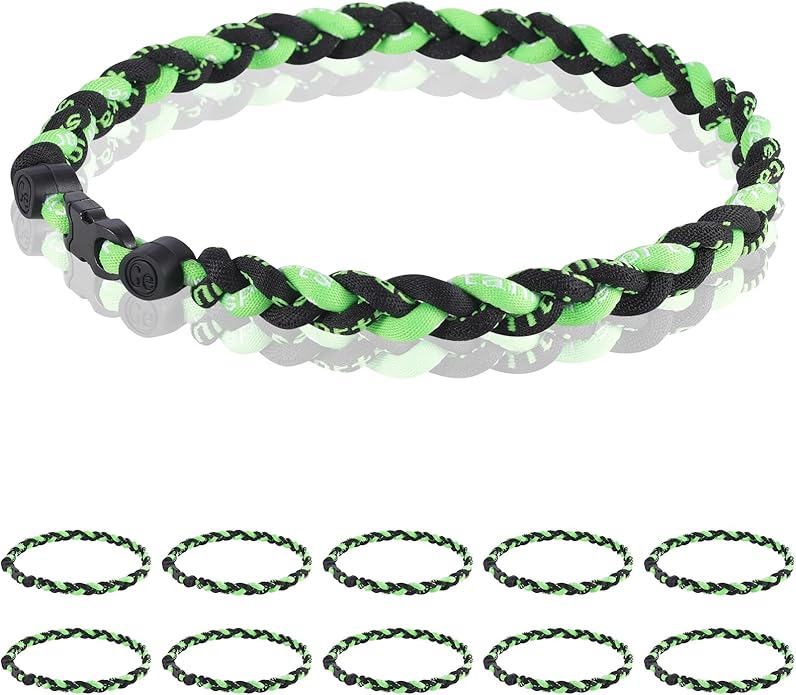 12 Pack Baseball Necklace 18inch, Team Gift for Baseball Funs, Three Braided Titanium Tornado Rope Design, with Muti - Color for Pick