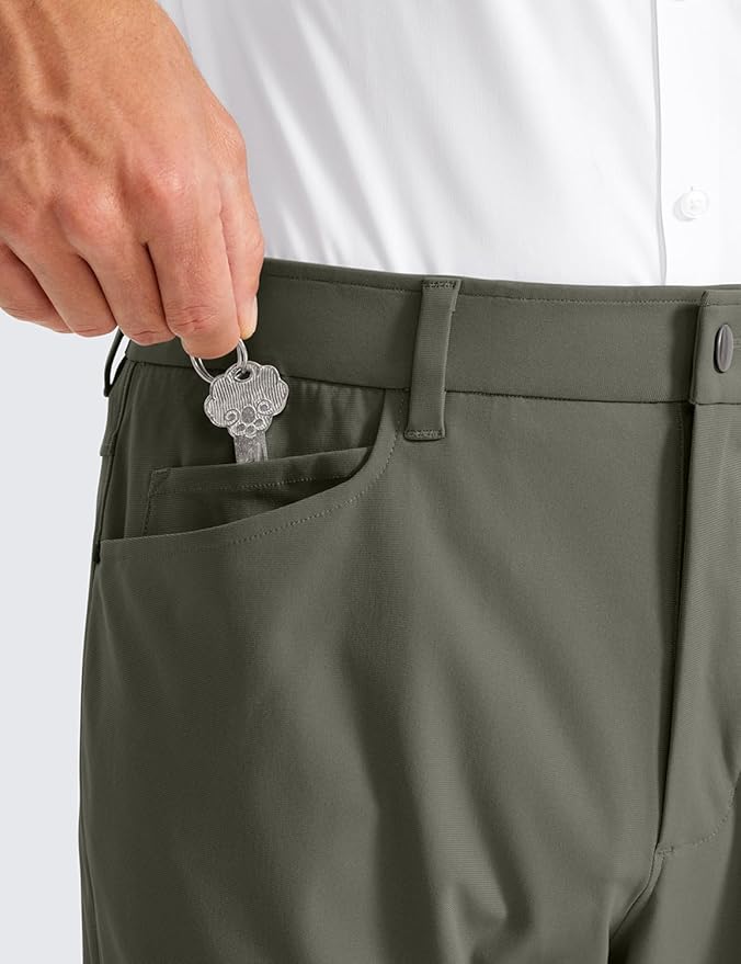 CRZ YOGA All Day Comfy 5-Pocket Golf Pants for Men - 28"/30"/32"/34" Quick Dry Lightweight Casual Work Stretch Trousers