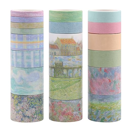Dizdkizd Floral Green Washi Tape Set, 20 Rolls Cute Seasonal Masking Tape by Dizdkizd
