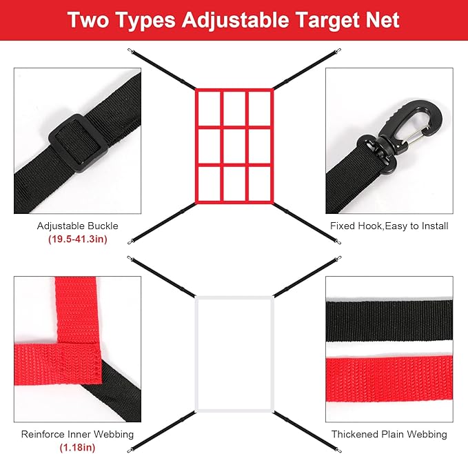 1pcs/2pcs Strike Zone Target Net,13.5x21.5in Pitching Strike Zone Net,Portable Strike Zone Plate for Baseball Pitching Accuracy Improve
